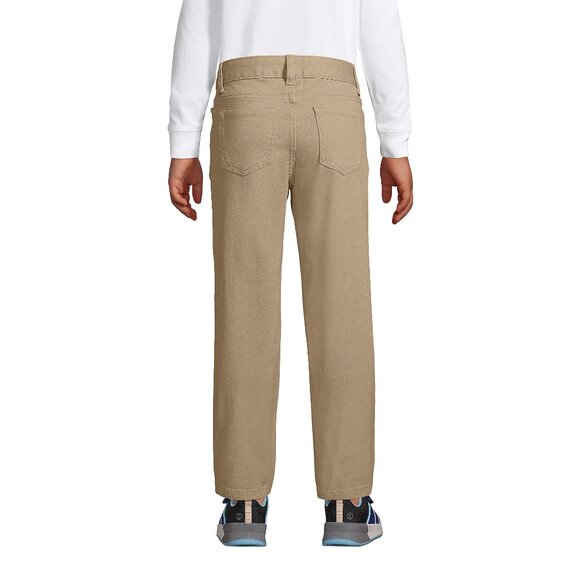 Lands' End Boys Iron Knee Stretch 5 Pocket Pants, Light Beige, NWT - Picture 2 of 3